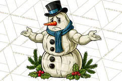 Merry Moods Snowman Christmas Clipart | Funny Holiday Png Product Image 3