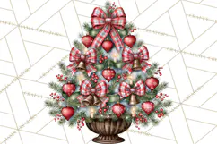 Dark Academia Christmas Clipart Royal Stewart Tartan PNG Product Image 5