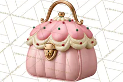 Christmas Handbag Clipart PNG, Holiday Purse Illustrations Product Image 2