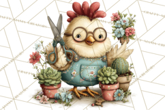 Spring Chickens Gardening Farm Clipart PNG, Chicks Clip Art Product Image 5