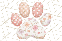 Cat Paw Prints Clipart PNG, Patchwork Kitty Paw Art Product Image 5