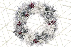 Christmas Wreath Clipart PNG, Elegant Holiday Wreaths Product Image 2