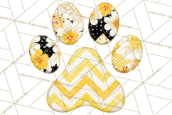 Cat Paw Prints Clipart PNG, Patchwork Kitty Paw Art Product Image 2