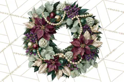 Christmas Wreath Clipart PNG, Elegant Holiday Wreaths Product Image 3