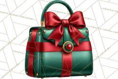 Christmas Handbag Clipart PNG, Holiday Purse Illustrations Product Image 3