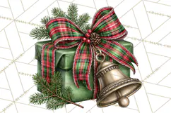 Dark Academia Christmas Clipart Royal Stewart Tartan PNG Product Image 4