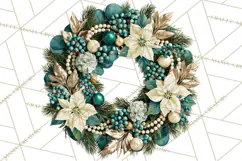 Christmas Wreath Clipart PNG, Elegant Holiday Wreaths Product Image 4