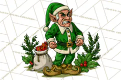 Merry Moods Christmas Elf Clipart | Funny Holiday Png Product Image 5