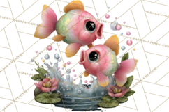 Cute Turtle Frog Alligator Pond Animals Clipart PNG Product Image 3