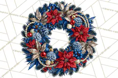 Christmas Wreath Clipart PNG, Elegant Holiday Wreaths Product Image 5