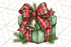 Dark Academia Christmas Clipart Royal Stewart Tartan PNG Product Image 5