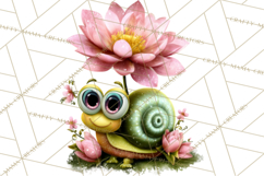 Cute Turtle Frog Alligator Pond Animals Clipart PNG Product Image 4