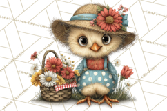 Spring Chickens Gardening Farm Clipart PNG, Chicks Clip Art Product Image 4