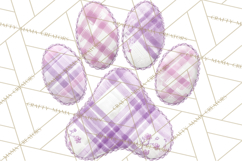 Cat Paw Prints Clipart PNG, Patchwork Kitty Paw Art Product Image 5