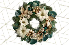 Christmas Wreath Clipart PNG, Elegant Holiday Wreaths Product Image 2