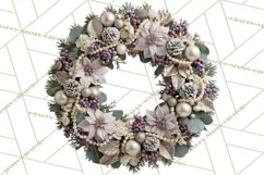 Christmas Wreath Clipart PNG, Elegant Holiday Wreaths Product Image 3