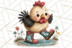 Spring Chickens Gardening Farm Clipart PNG, Chicks Clip Art Product Image 2