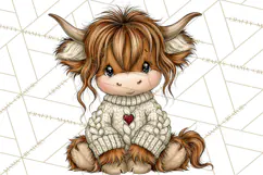 Boutique Christmas Highland Cows PNG Product Image 3