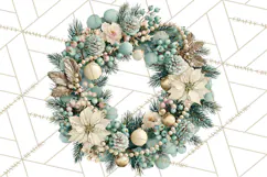 Christmas Wreath Clipart PNG, Elegant Holiday Wreaths Product Image 3