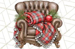 Dark Academia Christmas Clipart Royal Stewart Tartan PNG Product Image 3