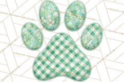 Cat Paw Prints Clipart PNG, Patchwork Kitty Paw Art Product Image 2