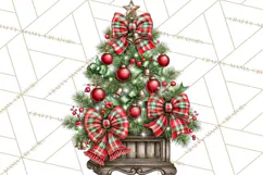 Dark Academia Christmas Clipart Royal Stewart Tartan PNG Product Image 5