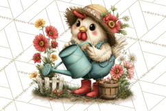 Spring Chickens Gardening Farm Clipart PNG, Chicks Clip Art Product Image 4
