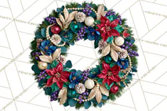 Christmas Wreath Clipart PNG, Elegant Holiday Wreaths Product Image 5