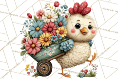 Spring Chickens Gardening Farm Clipart PNG, Chicks Clip Art Product Image 5