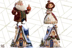 Fairy Tale Christmas Clipart, Enchanted Royal Winter Png Product Image 1