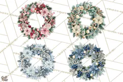 Christmas Wreath Clipart PNG, Elegant Holiday Wreaths Product Image 1