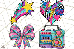 80s Retro Doodle Accessories PNG Product Image 1