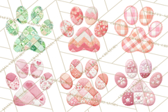 Cat Paw Prints Clipart PNG, Patchwork Kitty Paw Art Product Image 3