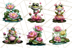 Cute Turtle Frog Alligator Pond Animals Clipart PNG Product Image 11