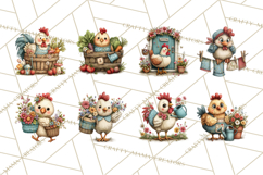 Spring Chickens Gardening Farm Clipart PNG, Chicks Clip Art Product Image 4