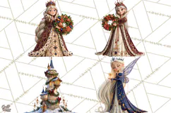 Fairy Tale Christmas Clipart, Enchanted Royal Winter Png Product Image 1