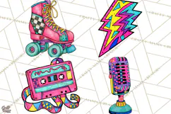 80s Retro Doodle Accessories PNG Product Image 1