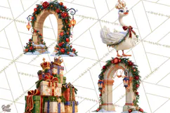 Fairy Tale Christmas Clipart, Enchanted Royal Winter Png Product Image 1