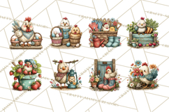 Spring Chickens Gardening Farm Clipart PNG, Chicks Clip Art Product Image 5