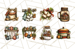 Rustic Homestead Kitchen Clipart Bundle | Farmhouse Kitchen Product Image 5