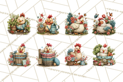 Spring Chickens Gardening Farm Clipart PNG, Chicks Clip Art Product Image 6