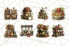 Rustic Homestead Kitchen Clipart Bundle | Farmhouse Kitchen Product Image 6