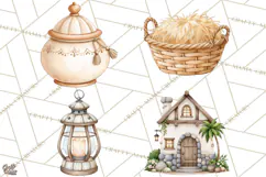 Christmas Nativity Clipart, Watercolor Nativity Scene PNG Product Image 1