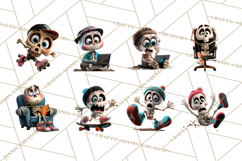Funny Skeletons Clipart, Funny PNG, Funny Life Clip Art Product Image 6