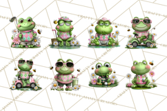 Golfing Frog Turtle Alligator Argyle Clipart PNG Product Image 6