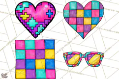80s Retro Doodle Accessories PNG Product Image 1