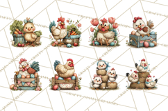 Spring Chickens Gardening Farm Clipart PNG, Chicks Clip Art Product Image 7
