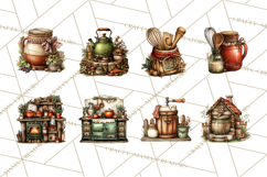 Rustic Homestead Kitchen Clipart Bundle | Farmhouse Kitchen Product Image 7