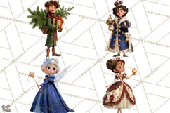 Fairy Tale Christmas Clipart, Enchanted Royal Winter Png Product Image 1