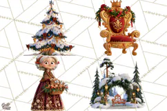 Fairy Tale Christmas Clipart, Enchanted Royal Winter Png Product Image 1